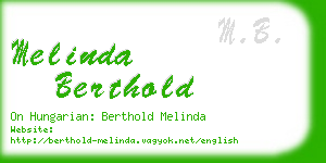 melinda berthold business card